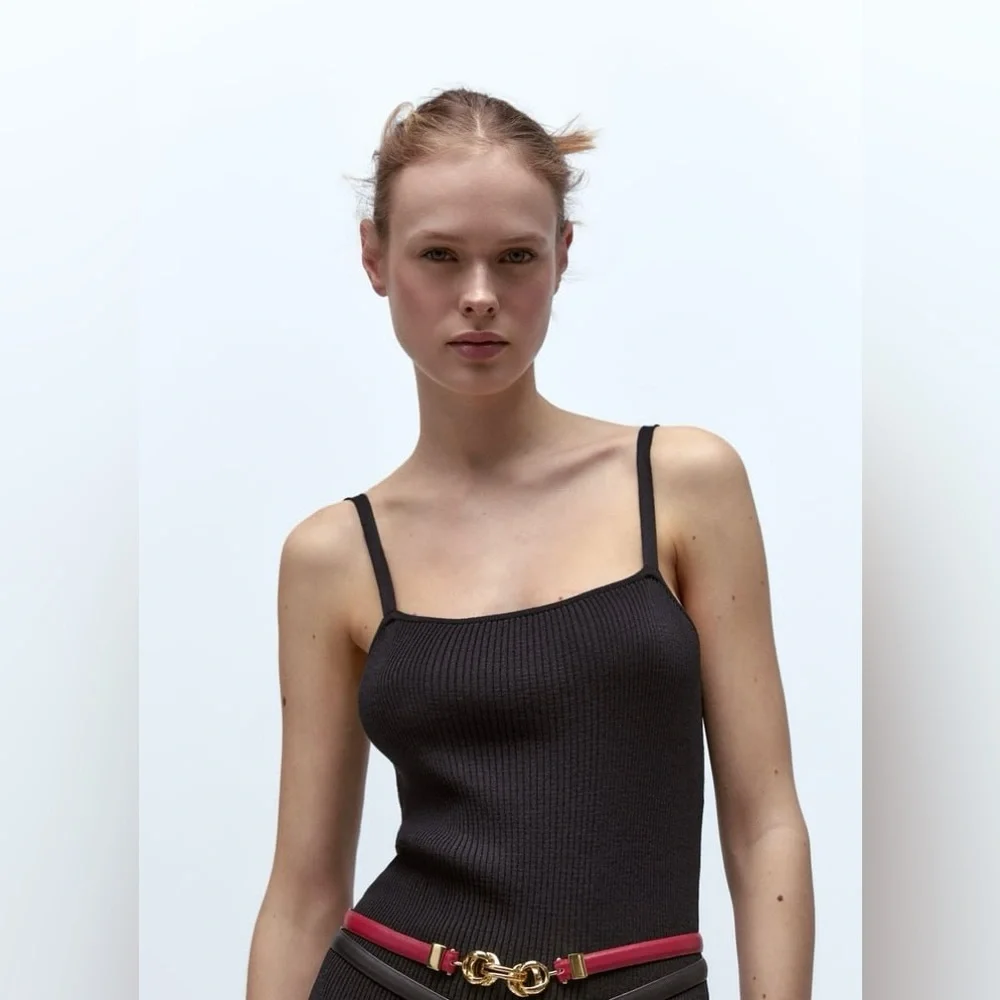 NWT Zara Red Leather Belt